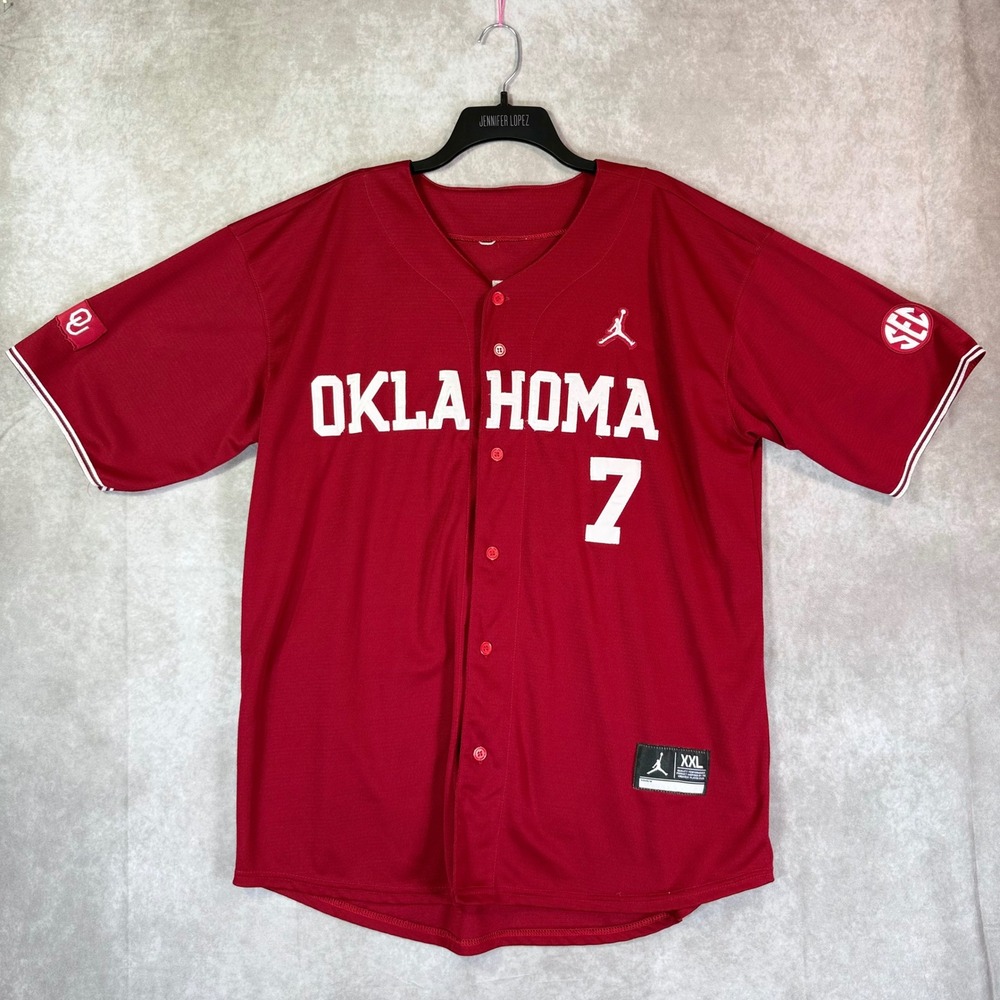 Jordan Oklahoma Sooners Baseball Jersey Men XXL Red Pickering 7 NCAA Game Day